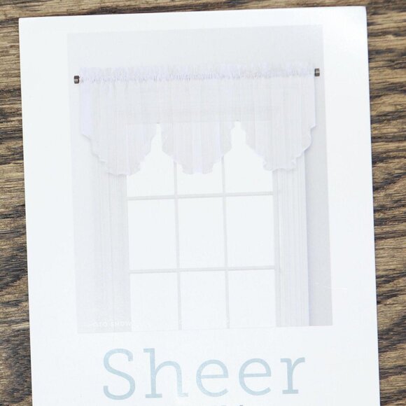 NEW Regal Home Voile Solid Rod Pocket Ascot Valance Ivory White 54" x 20" - Picture 6 of 7